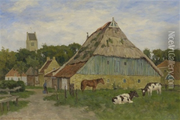 Dorfansicht Oil Painting - Paul Mueller-Kaempff