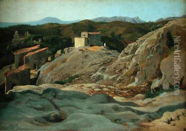 Italian village Oil Painting - Louis Gurlitt