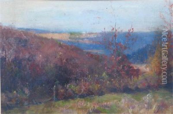 A View On The Downs Oil Painting - Claude Hayes