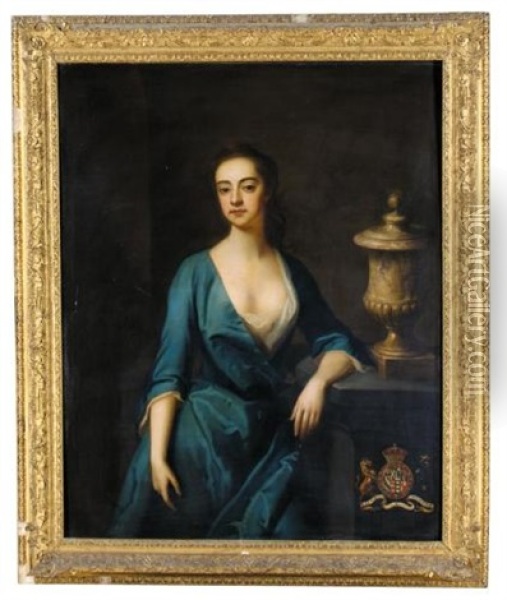 Portrait Of Henrietta Louisa Jeffrys, Countess Of Pomfret Oil Painting - Enoch Seeman