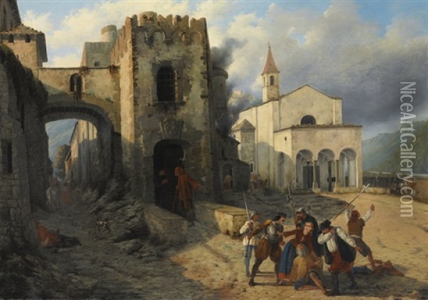 Historische Szene Oil Painting - Ercole Calvi