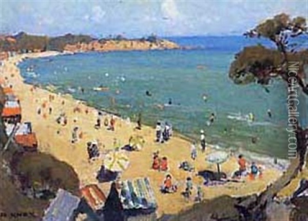 Fisherman's Beach, Mornington Oil Painting - William Dunn Knox