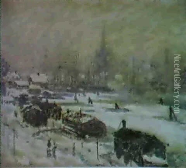 Neige A Amsterdam Oil Painting - Claude Monet