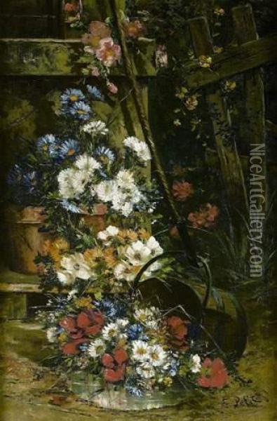 La Porte Du Jardin Oil Painting - Eugene Petit