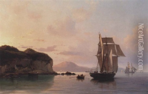 Calm Evening - Loch Limnke In Scotland Oil Painting - Vilhelm Melbye