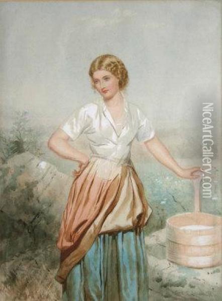 The Washer Woman Oil Painting - Francis William Topham