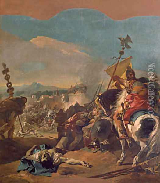The Capture of Carthage 1725 Oil Painting - Giovanni Battista Tiepolo