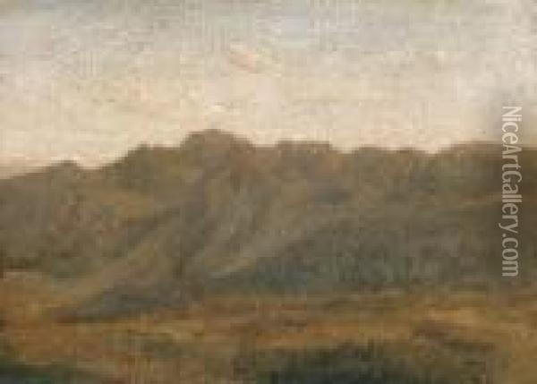 Environs De Rome, Etude De Montagnes Oil Painting - Jean-Baptiste-Camille Corot