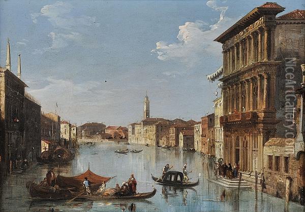 A Side Canal, Venice, Oil On Canvas Oil Painting - Edward Pritchett