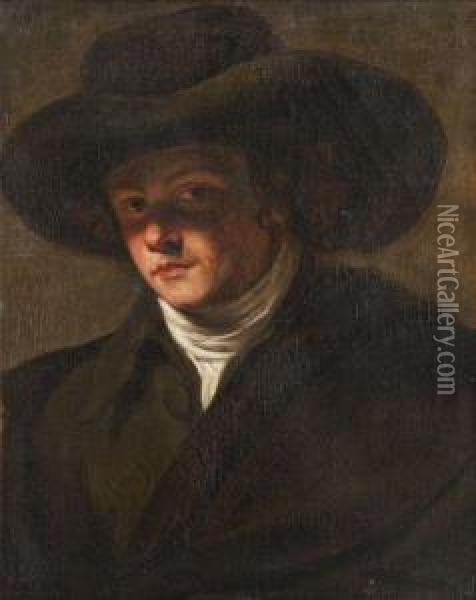 Portrait D'homme Au Chapeau Oil Painting - Joseph Ducreux