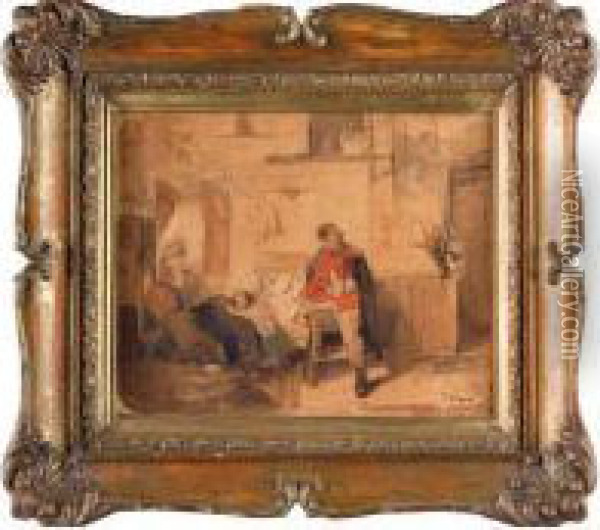 Il Richiamo Di Garibaldi Oil Painting - Girolamo Induno