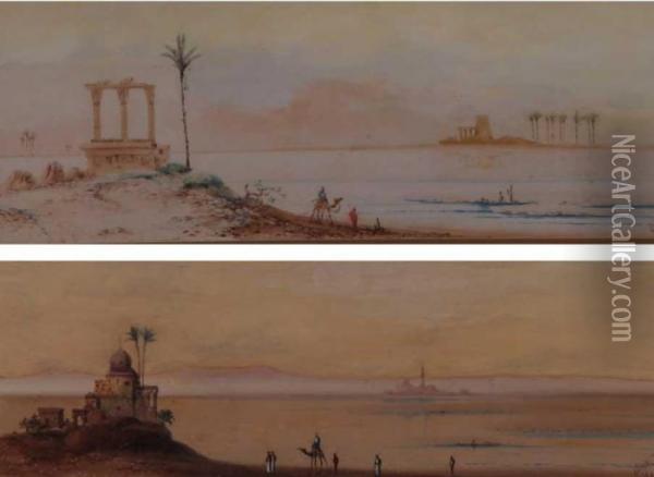 Ruins On The Nile Oil Painting - Harry Stanton Lynton