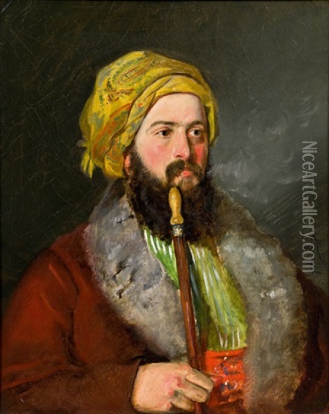 Armenischer Pfeifenraucher Oil Painting - Friedrich von Amerling