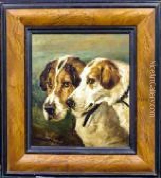 Foxhounds Oil Painting - John Emms