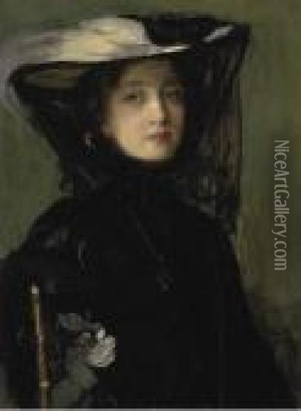Mary In Black Oil Painting - John Lavery