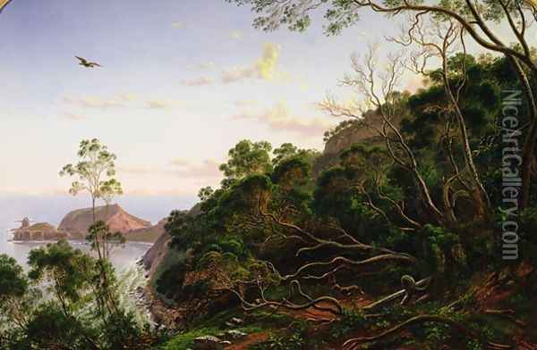 Pulpit Rock near Melbourne Victoria Oil Painting - Eugene von Guerard