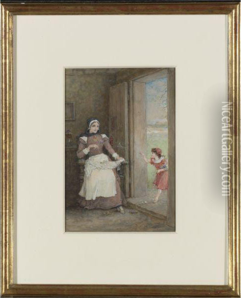 Pearl Entering Doorway Oil Painting - George Henry Boughton
