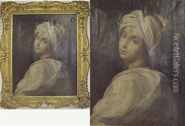 Portrait Of A Woman, Princesse De Bourbon-conti Oil Painting - James Wells Champney