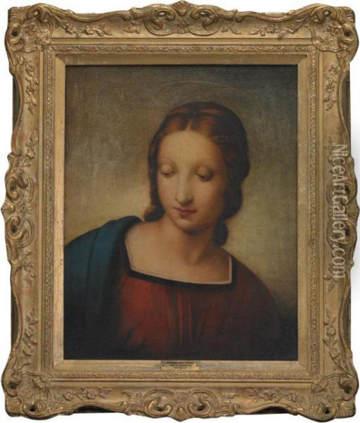 Madonna (madonna Of The Goldfinch Detail?) Oil Painting - Raphael (Raffaello Sanzio of Urbino)