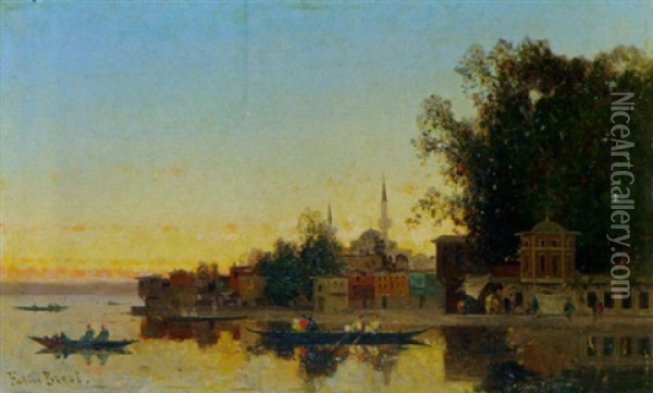 Sonnenuntergang Uber Dem Bosporus Oil Painting - Germain Fabius Brest