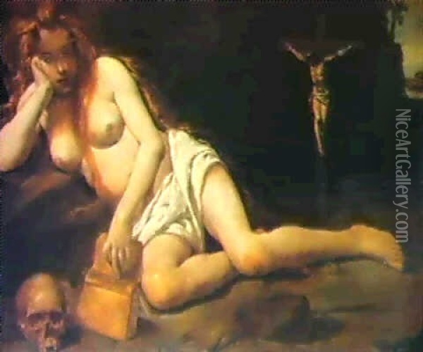 The Penitent Magdalene Oil Painting - Antonio Puga
