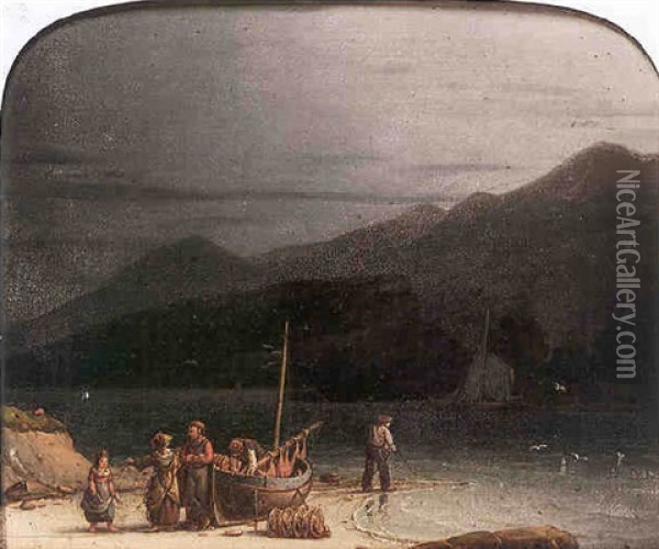 The Kyles Of Bute, Scotland Oil Painting - Robert Salmon