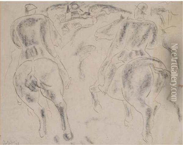 Riding Near Laren Oil Painting - Leo Gestel