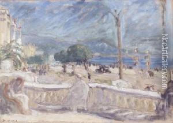 Promenade Des Anglais, Nice Oil Painting - Eugene Antoine Durenne