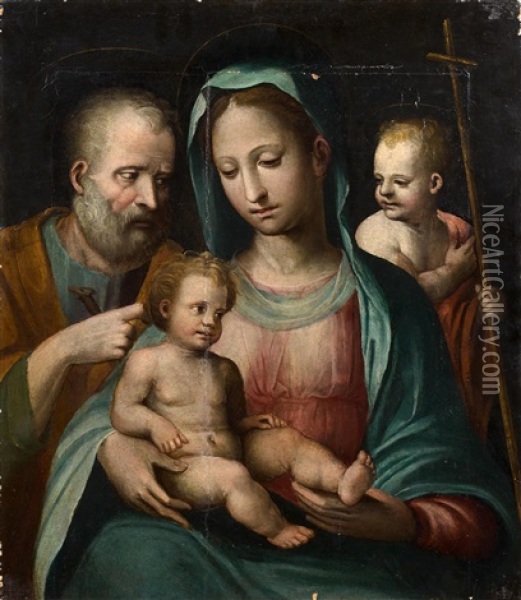 La Sainte Famille Avec Saint Jean-baptiste Oil Painting - Marco da Siena Pino