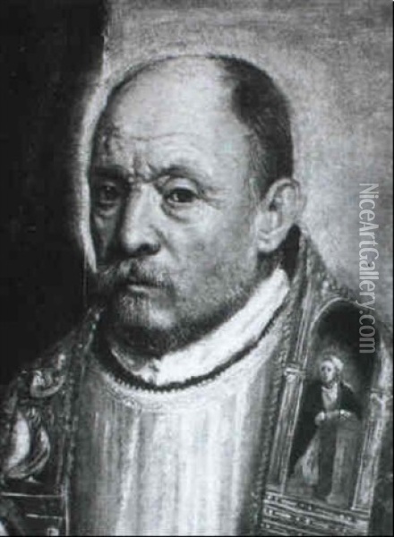 Portrait D'un Ecclesiastique Oil Painting - Felice Brusasorci