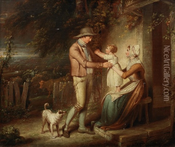 The Peasant's Return To His Family In The Evening Oil Painting - Richard Westall