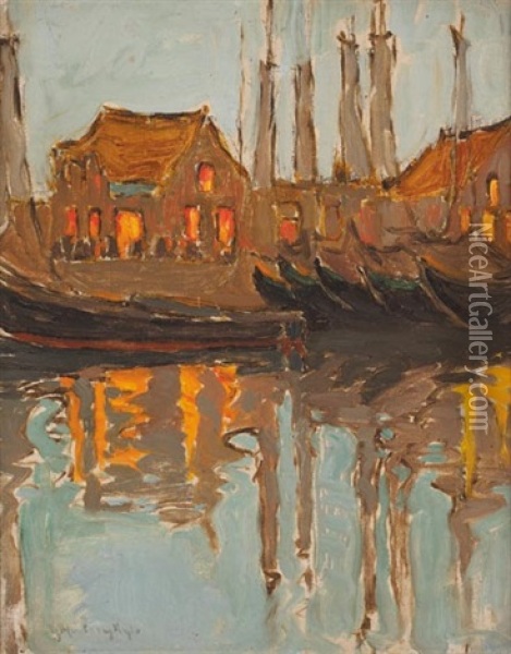 The Harbour Volendam Oil Painting - Georgina Moutray Kyle