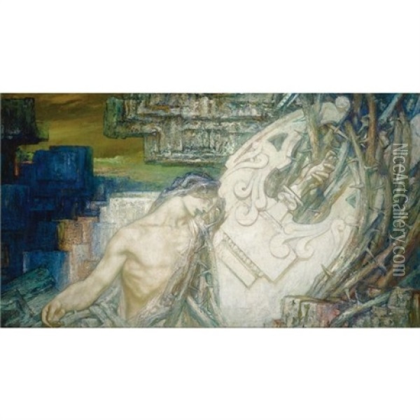 Orphee Et Eurydice Oil Painting - Pierre Amedee Marcel-Beronneau