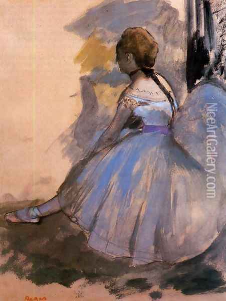 Dancer Seated (study) Oil Painting - Edgar Degas