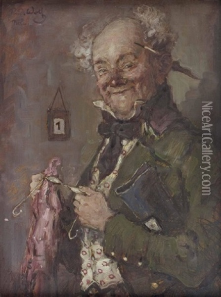 Der Aktuar Oil Painting - Rudolf Robert Wolf