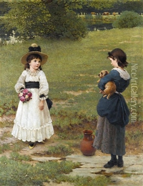 The Town And Country Mouse Oil Painting - George Dunlop Leslie