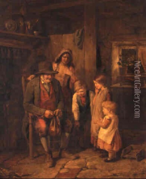 A Welcome Visitor Oil Painting - James Hardy Jr.