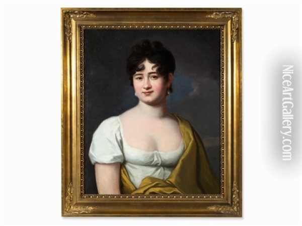 Portrait Amalia Von Strombeck Oil Painting - Johann Heinrich Schroeder