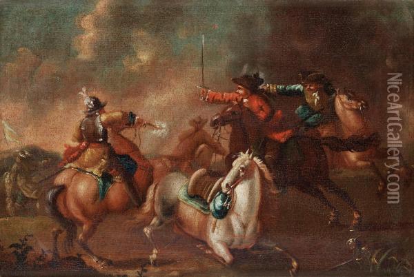 Cavalry Battles Oil Painting - Georg Philipp I Rugendas