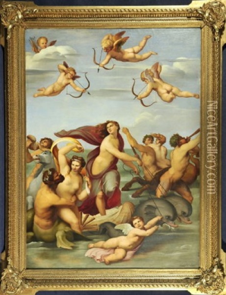 Triumph Der Galatea (after Raffael) Oil Painting - Josef Vojtech Hellich