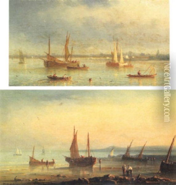 Coastal Scene Oil Painting - Henriette Gudin