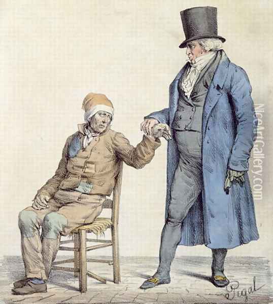 You are Fine, depiction of the poor mans doctor, engraved by Langlume fl.1822-24 1825 Oil Painting - Pigal, Edme Jean
