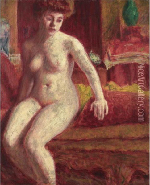 Nude Seated On A Chaise Longue Oil Painting - Roderic O'Conor