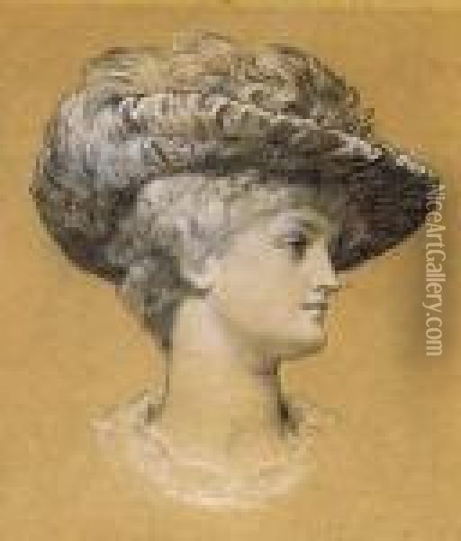 Portrait Of Dorothy Dene; A Study For 'serenely Wandering In Atrance Of Sober Thought' Oil Painting - Frederick Leighton
