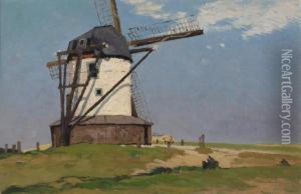 Mill Oil Painting - Dirk Wiggers