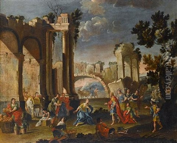 The Offering Of Abigail Oil Painting - Leonardo Coccorante