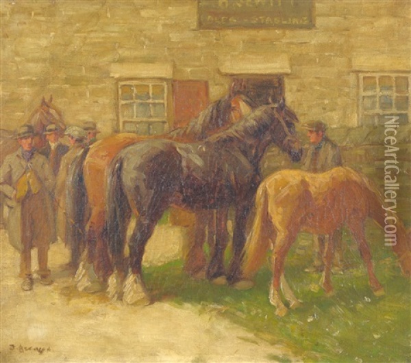 The Horsemarket Oil Painting - John Atkinson