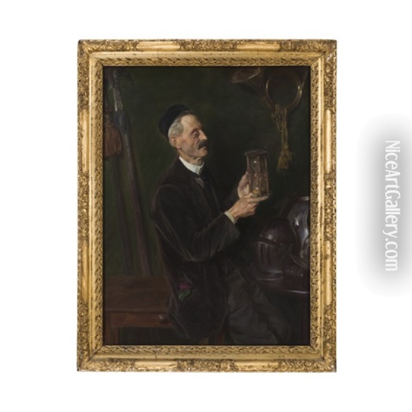 Portrait Of Edinburgh Antiques Dealer, Louis Joseph Butti Oil Painting - John Henry Lorimer