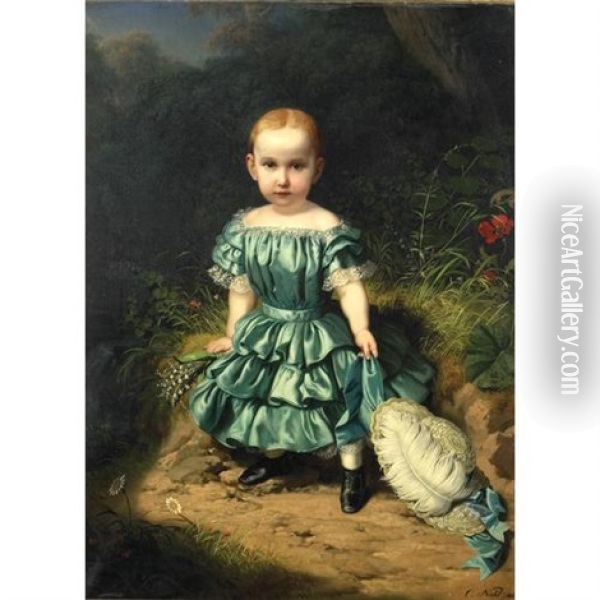 Mary Ellis Emerson As A Child Oil Painting - Charles Christian Nahl