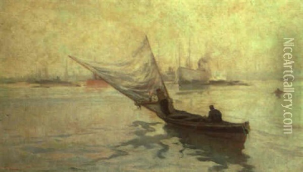 El Pescador Oil Painting - Dionisio Baixeras y Verdaguer